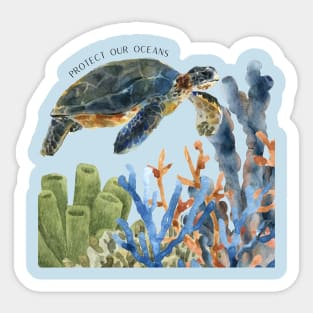 Protect our Oceans: Sea Turtle Sticker